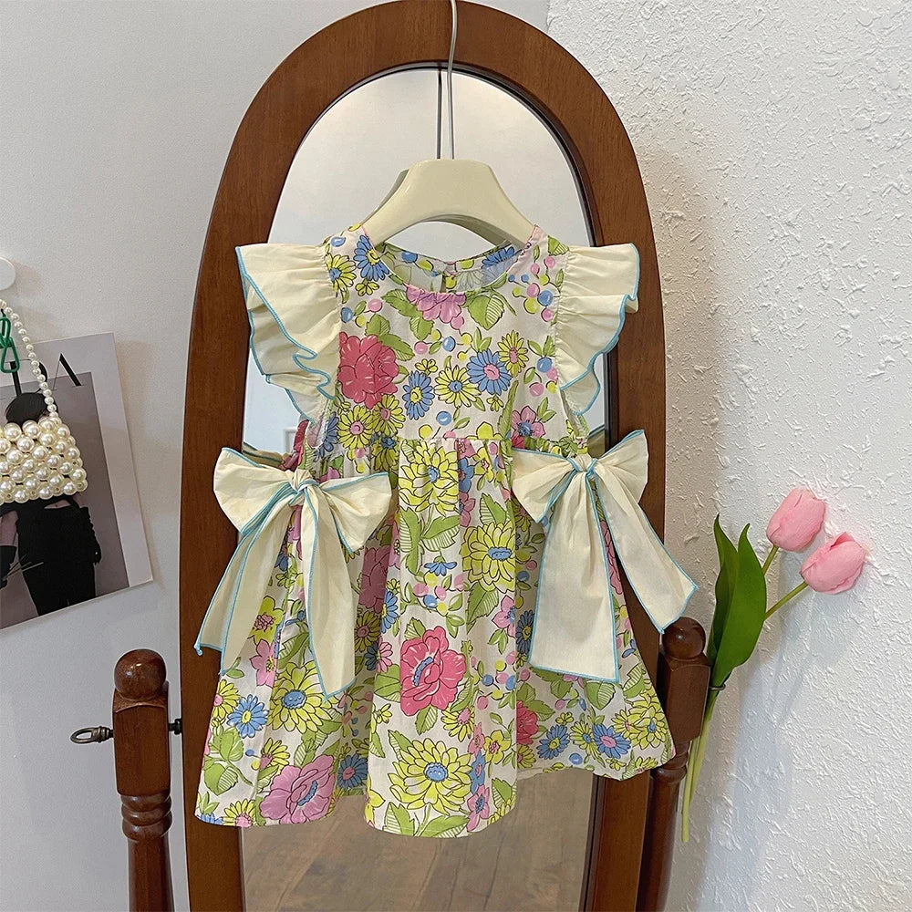 Bear Leader Rose Pink Plaid Bow Dress