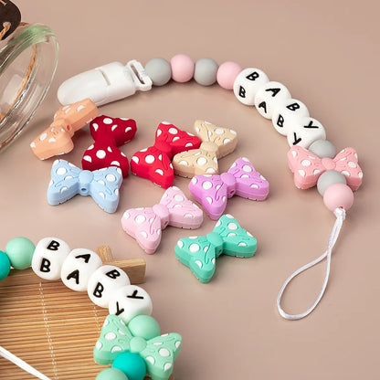 I Love Mom Dad Silicone Beads