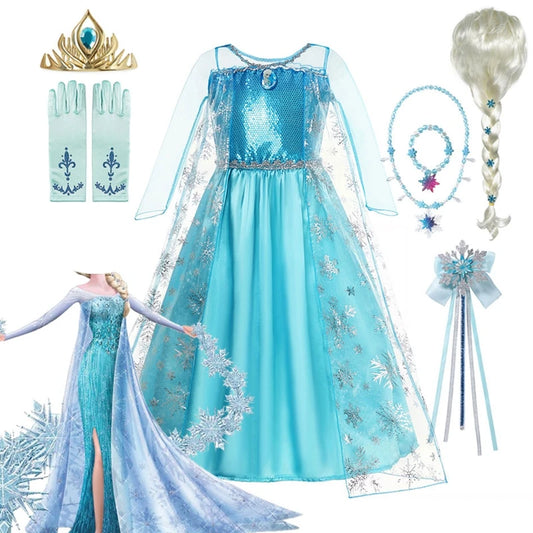 Girls Snow Queen Elsa Kids Costumes