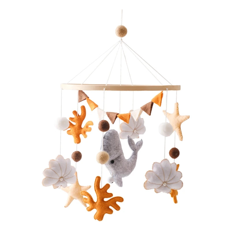 Wooden Crib Mobile Baby Bed Bell Rattle Toy