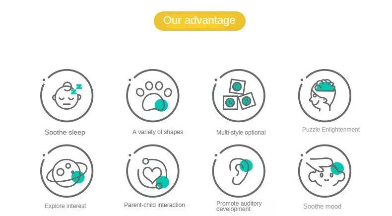 Sensory Baby Plush Rattle Toy