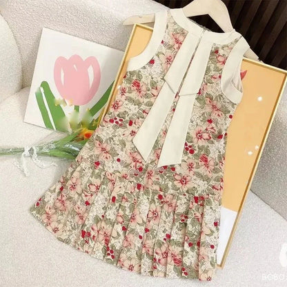 Bear Leader Rose Pink Plaid Bow Dress