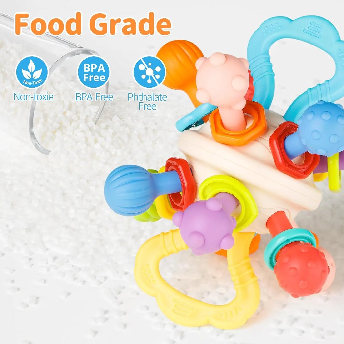 Silicone Baby Rattle Balls