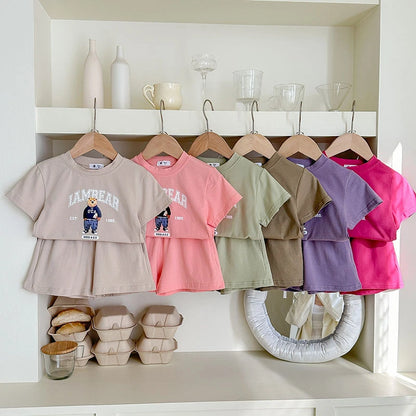 Printed Bear Cute Baby Girl And Boy T-shirt