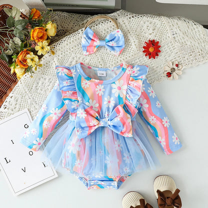 2Pcs Newborn Infant  All Seasons Baby Girls Rompers