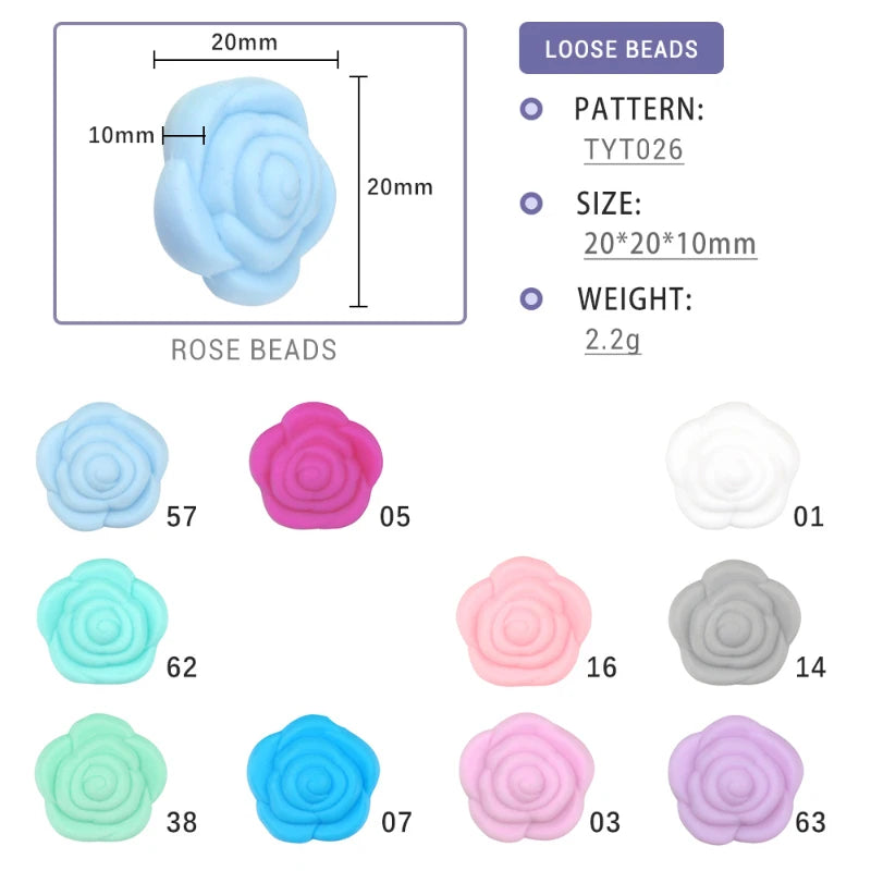 I Love Mom Dad Silicone Beads