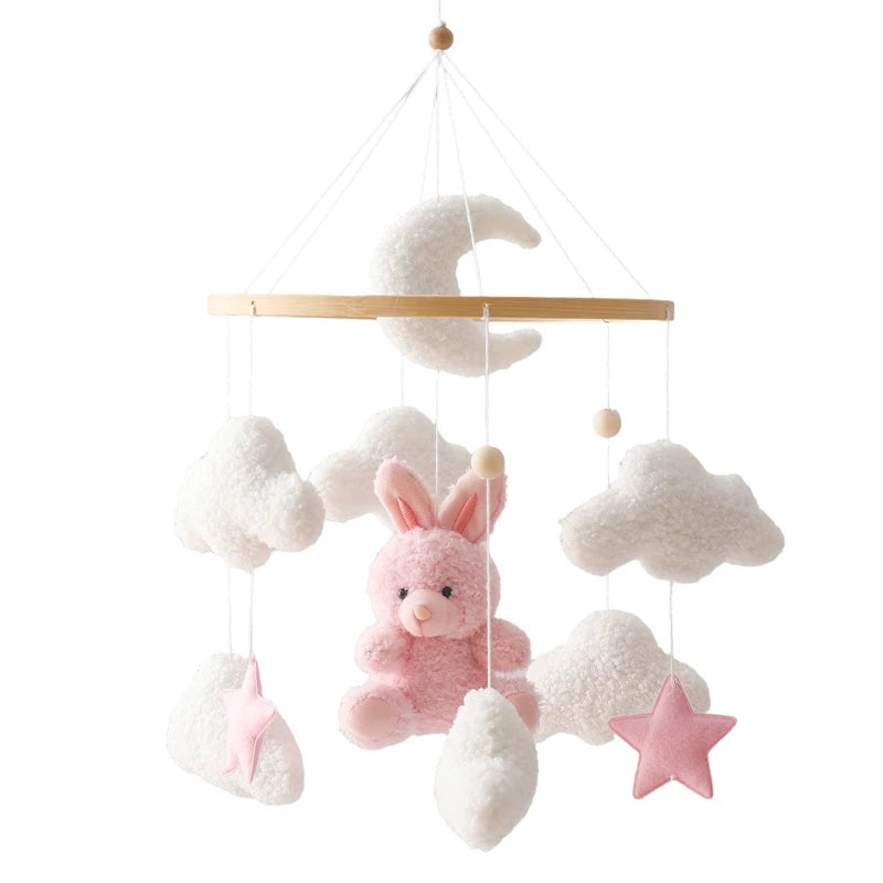 Wooden Crib Mobile Baby Bed Bell Rattle Toy