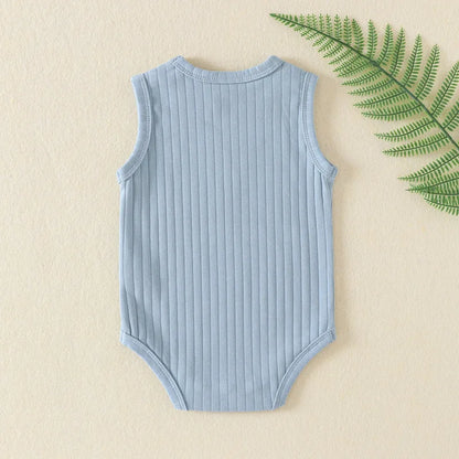 Baby Boy Girl Bodysuit Sleeveless Cotton Romper