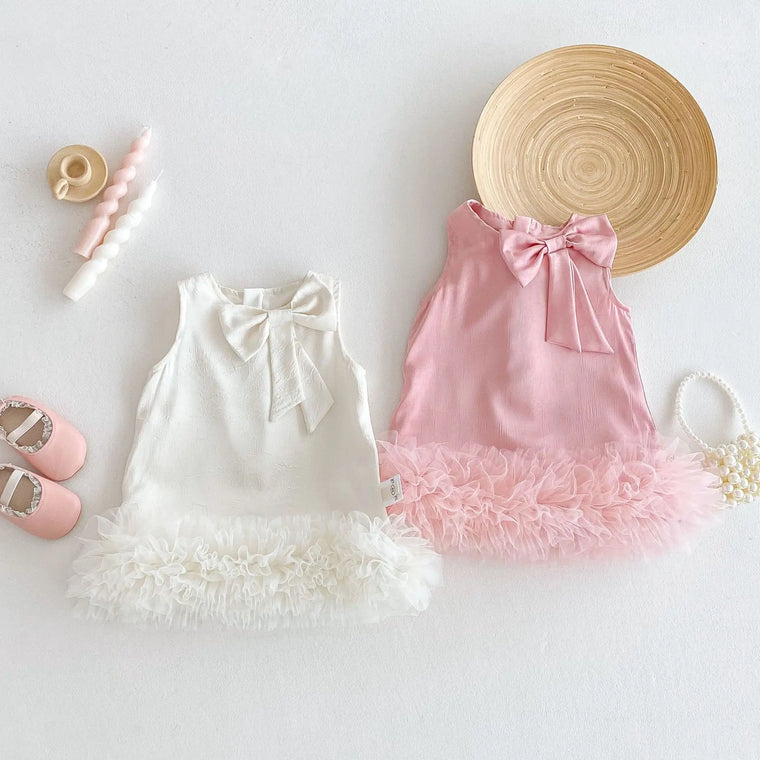 Girl's Bow Sleeveless Princess Dress