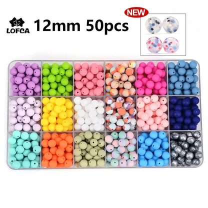 Silicone Beads 12mm 50pcs