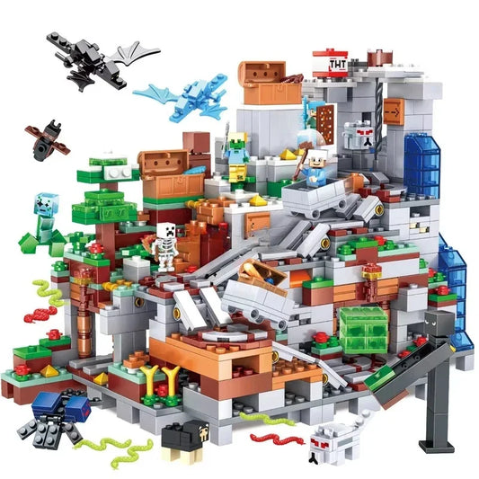 Creative Mountain cave Model Building Blocks