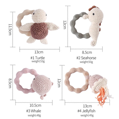 Crochet Animal Bear Rattle Toy
