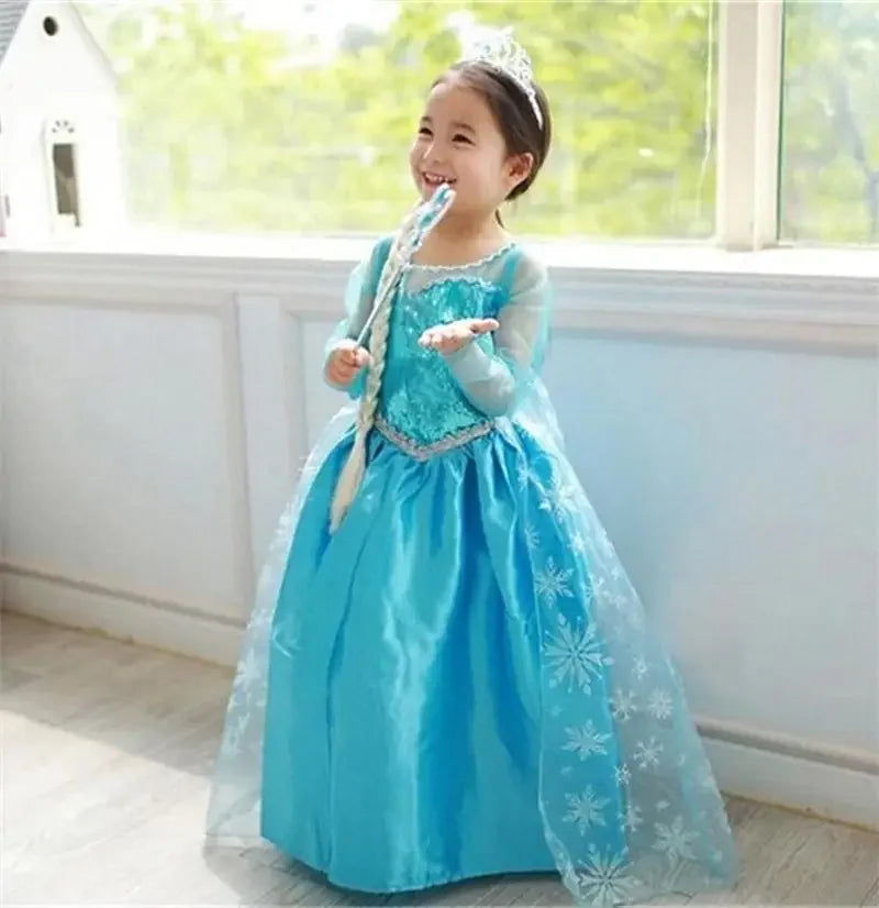Girls Snow Queen Elsa Kids Costumes