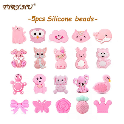 I Love Mom Dad Silicone Beads