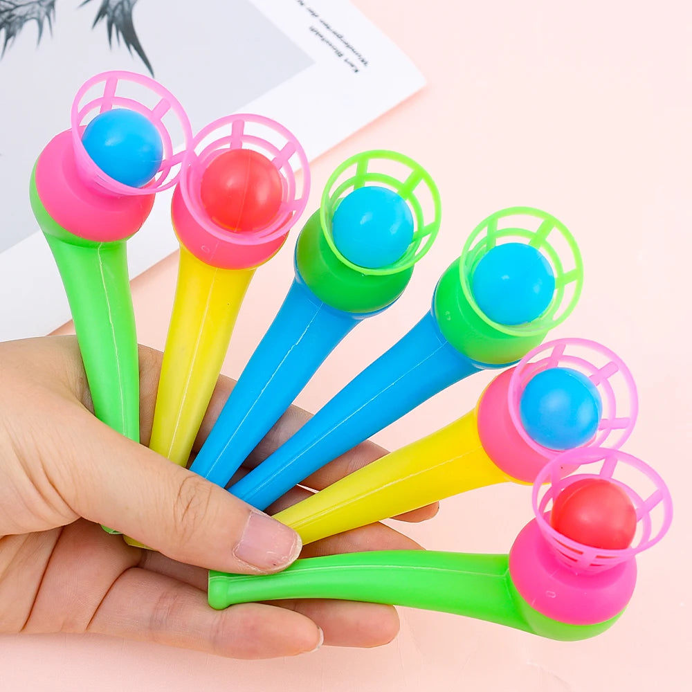 2-8pcs Colorful Plastic Tube Blow Ball