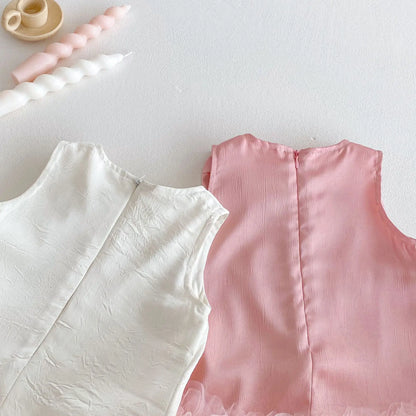 Girl's Bow Sleeveless Princess Dress