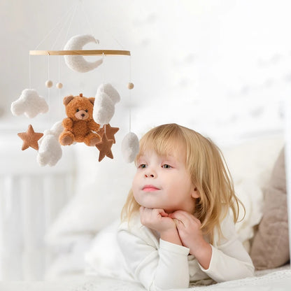 Wooden Crib Mobile Baby Bed Bell Rattle Toy