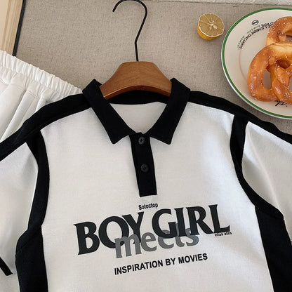 Summer Korean Kids Boys 2PCS Clothes Set