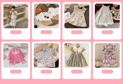 Bear Leader Rose Pink Plaid Bow Dress