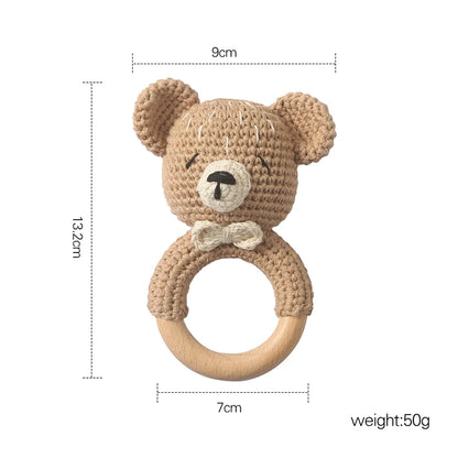 Crochet Animal Bear Rattle Toy