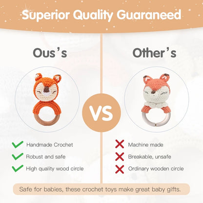 Crochet Animal Bear Rattle Toy