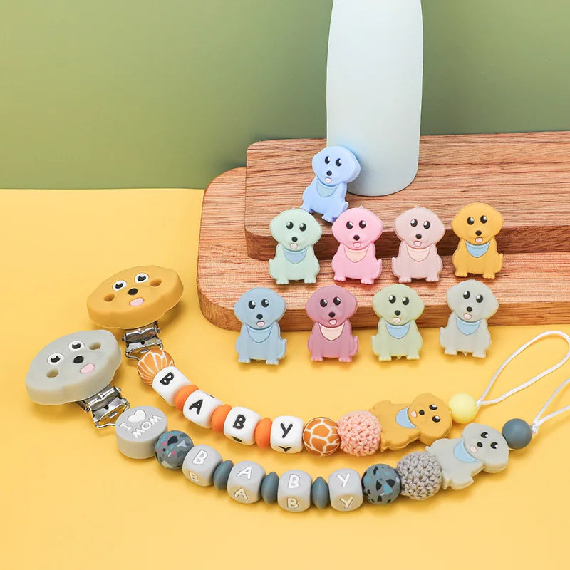 I Love Mom Dad Silicone Beads