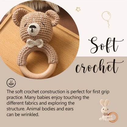 Crochet Animal Bear Rattle Toy