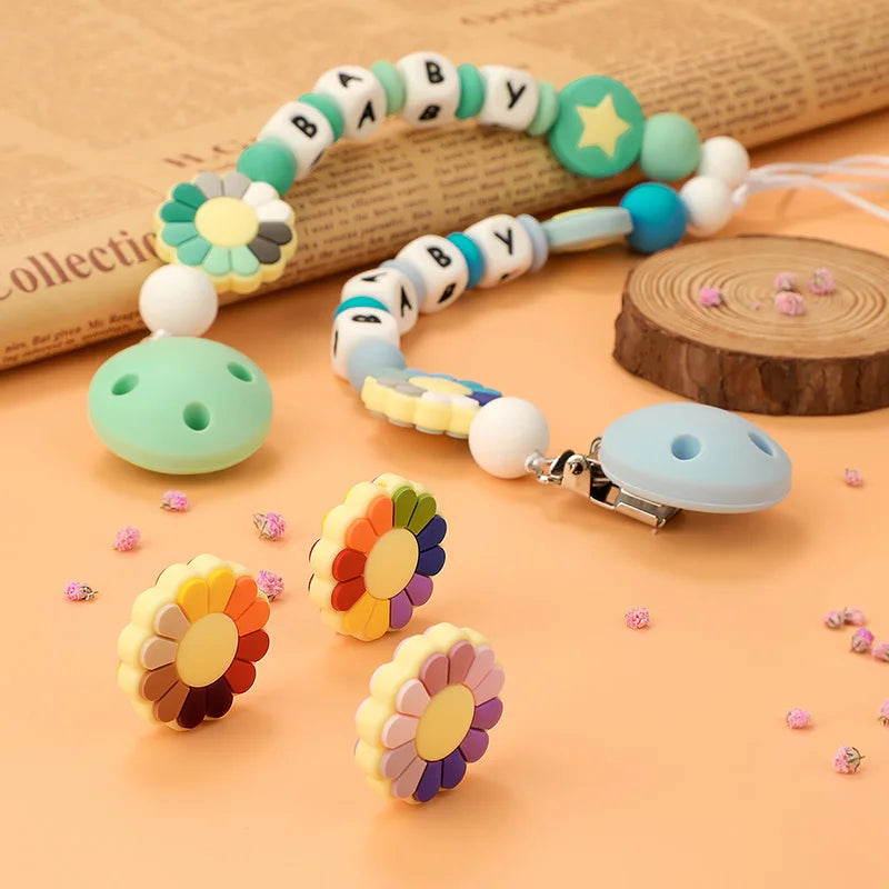 I Love Mom Dad Silicone Beads