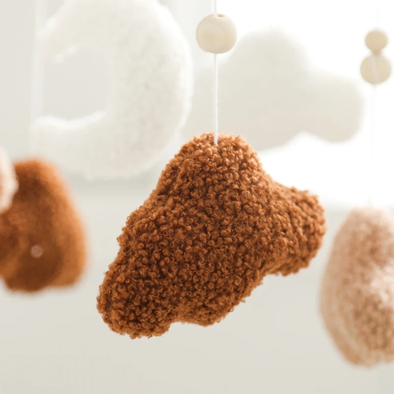 Wooden Crib Mobile Baby Bed Bell Rattle Toy