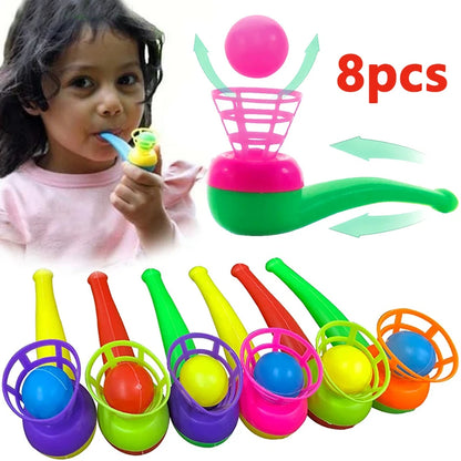 2-8pcs Colorful Plastic Tube Blow Ball