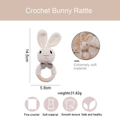 Baby Crochet Rattle Wooden Toy