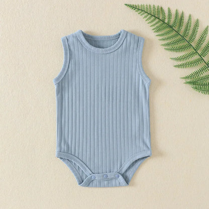 Baby Boy Girl Bodysuit Sleeveless Cotton Romper
