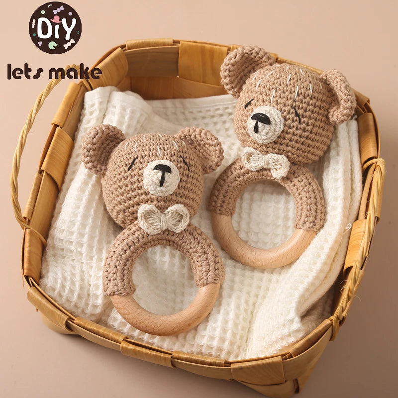 Crochet Animal Bear Rattle Toy