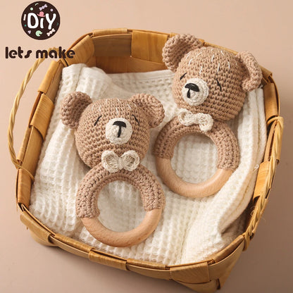 Crochet Animal Bear Rattle Toy