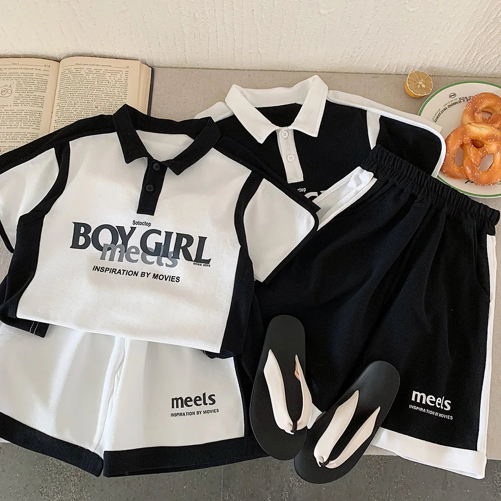 Summer Korean Kids Boys 2PCS Clothes Set