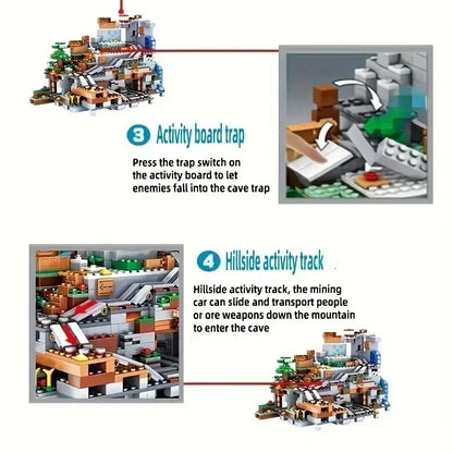 Creative Mountain cave Model Building Blocks