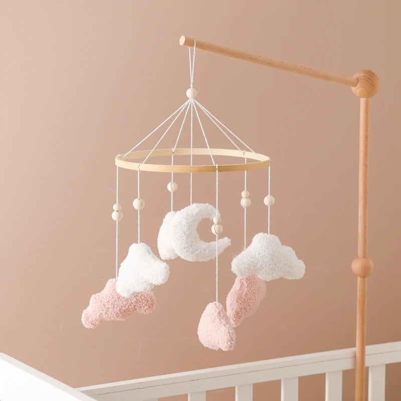 Wooden Crib Mobile Baby Bed Bell Rattle Toy