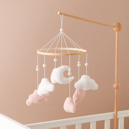 Wooden Crib Mobile Baby Bed Bell Rattle Toy