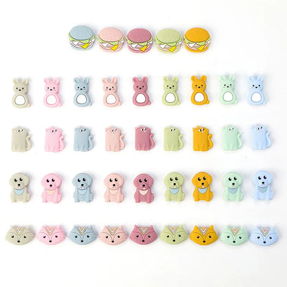 I Love Mom Dad Silicone Beads