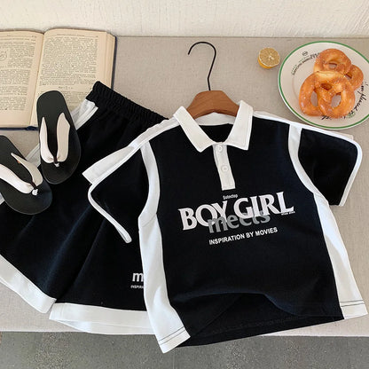 Summer Korean Kids Boys 2PCS Clothes Set