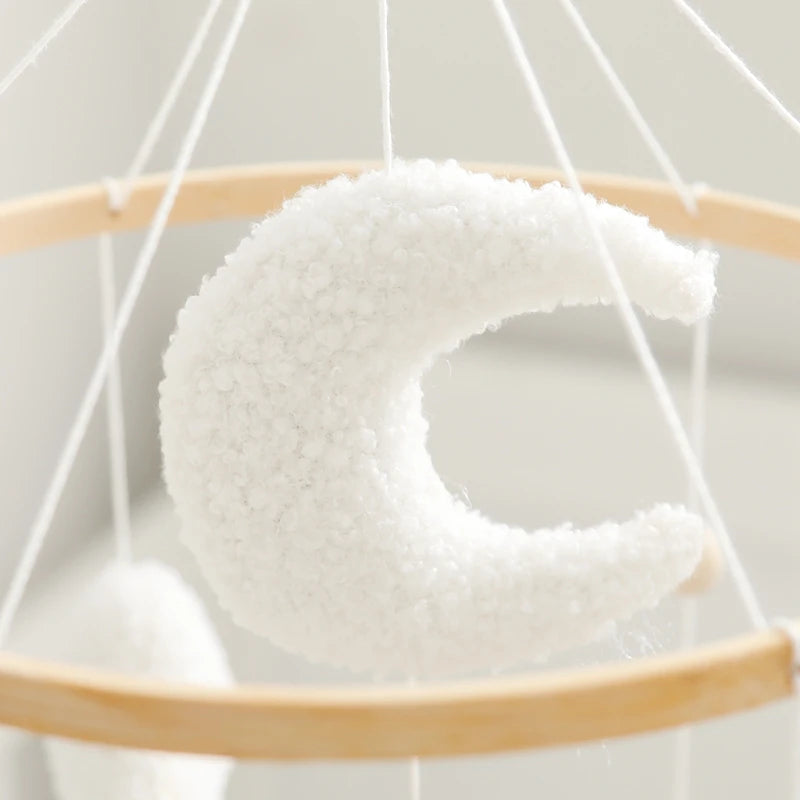 Wooden Crib Mobile Baby Bed Bell Rattle Toy