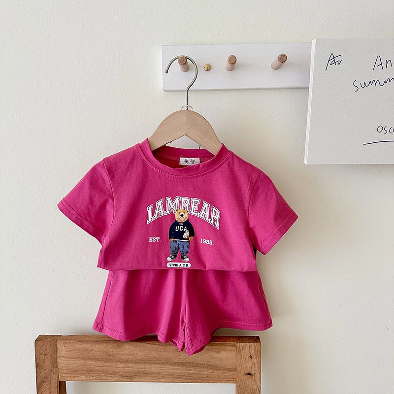 Printed Bear Cute Baby Girl And Boy T-shirt