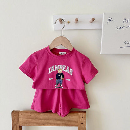 Printed Bear Cute Baby Girl And Boy T-shirt